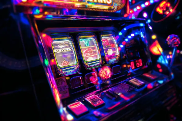 A man celebrating a winning moment on his laptop while gaming symbols float around him, capturing the excitement of TAS71 games.